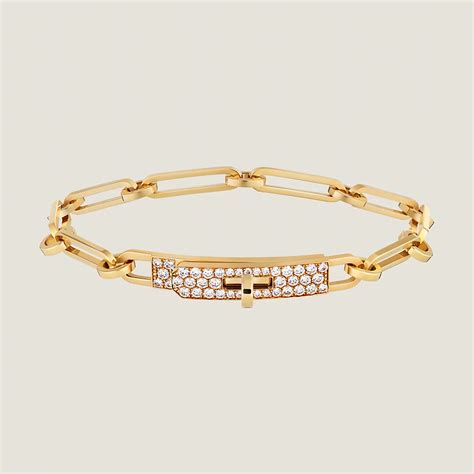 hermes kelly bracelet gold diamond|Hermes kelly chaine bracelet.